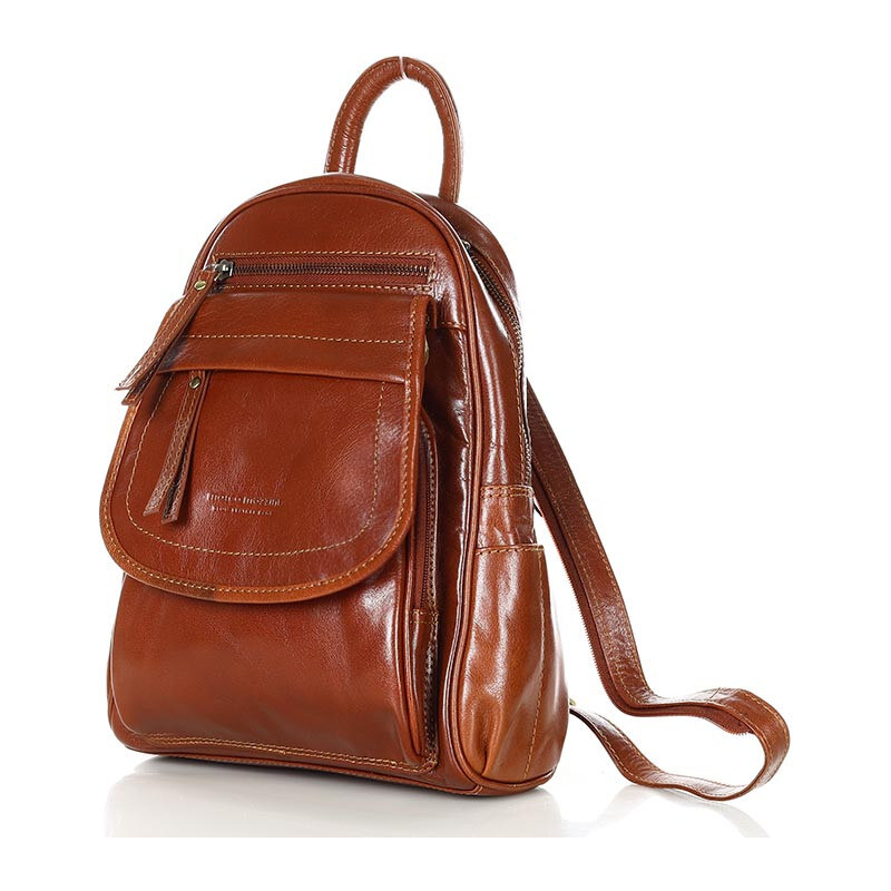 MARCO MAZZINI Kožený dámsky batoh | hnedá whisky vs83b 60664147