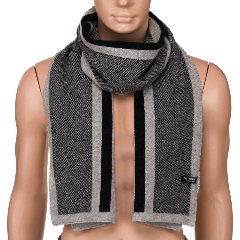 Praktický čierno-šedý pánsky šál Peterson skl. 60665428
