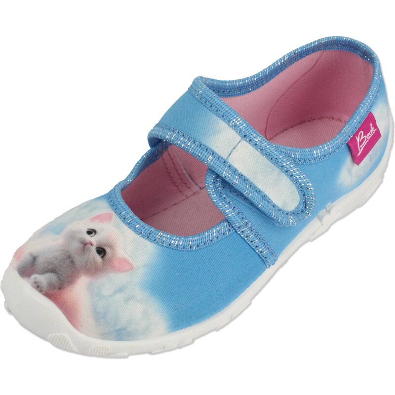 BECK Papuče Lili azúrová / staroružová / tmavoružová / biela 61241763