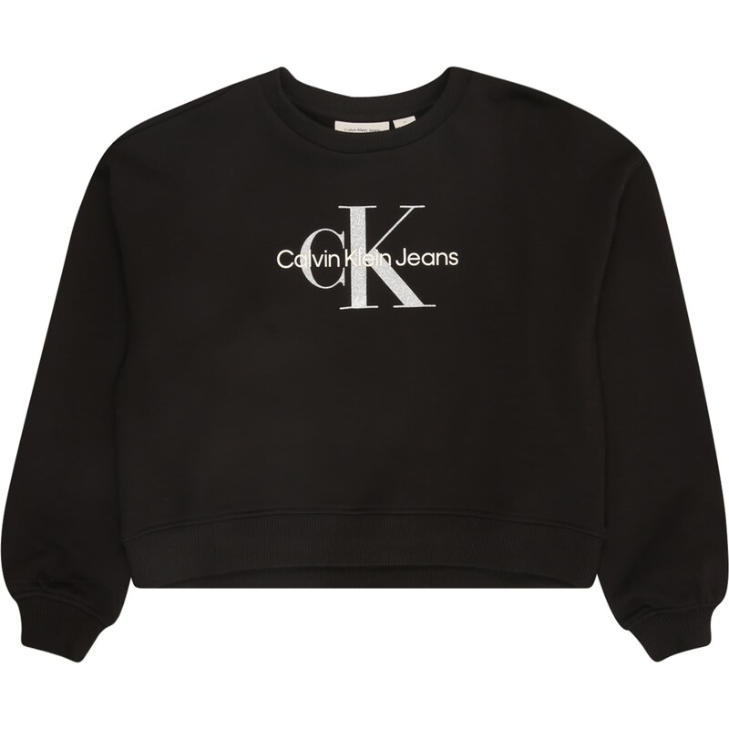 Calvin Klein Jeans Mikina čierna / strieborná / biela 60870548