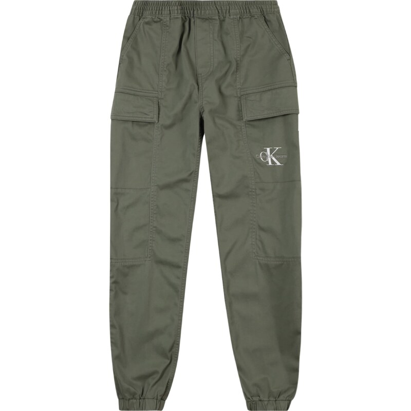 Calvin Klein Jeans Nohavice Essential kaki / biela 61226346