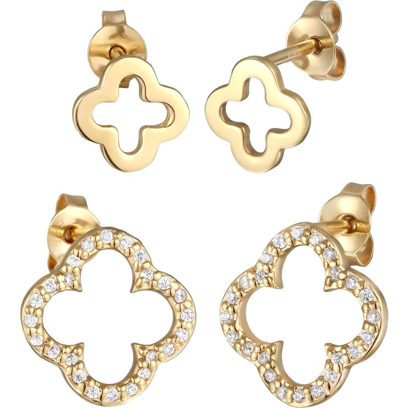 ELLI Náušnice zlatá / priehľadná 63146226