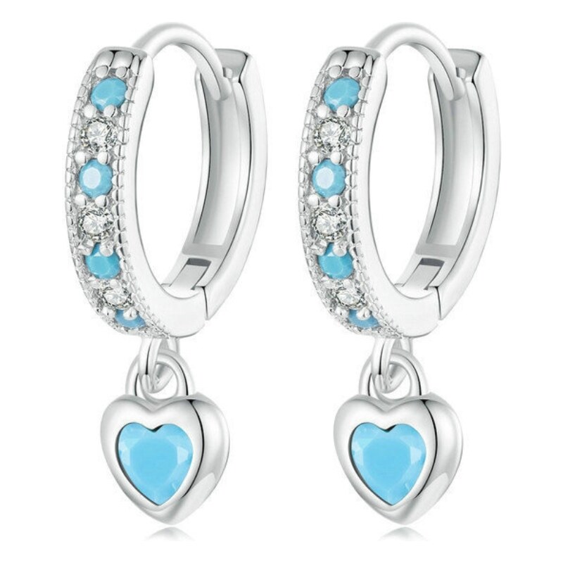 Olivie Strieborné náušnice TYRKYSOVÁ SRDIEČKA 9227 60826066