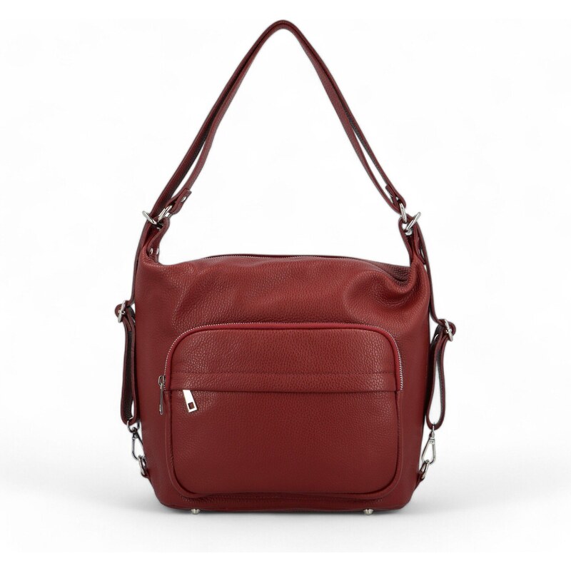 Delami Vera Pelle Dámsky kožený kabelko/batoh tmavo červený - Delami 60772063