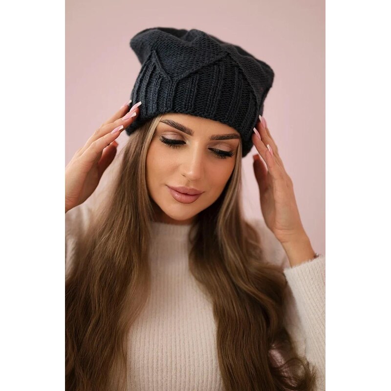 MladaModa Dámska čiapka Liliana K375 grafitová 46491293