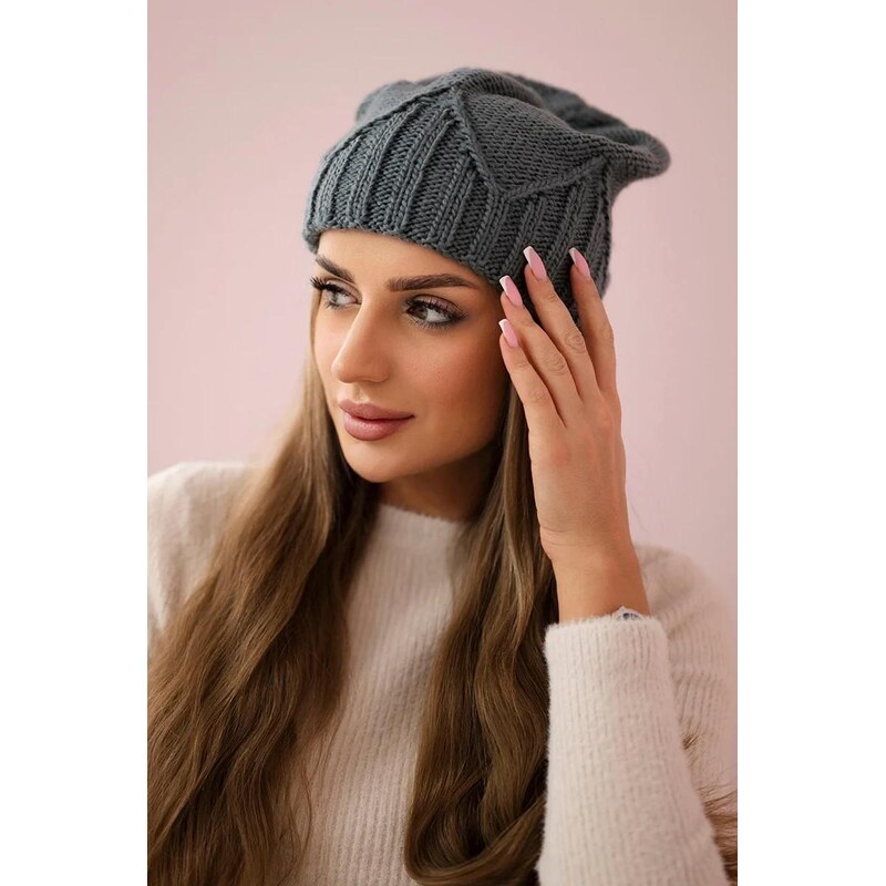 MladaModa Dámska čiapka Liliana K375 tmavošedá 46491294