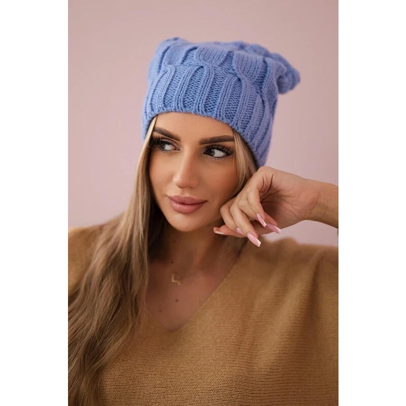 MladaModa Dámska čiapka Ivona K221 svetlomodrá 36492504