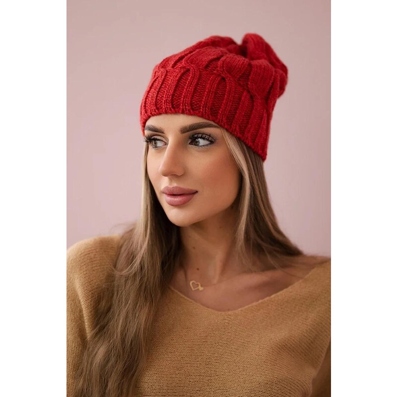 MladaModa Dámska čiapka Ivona K221 červená 36492505