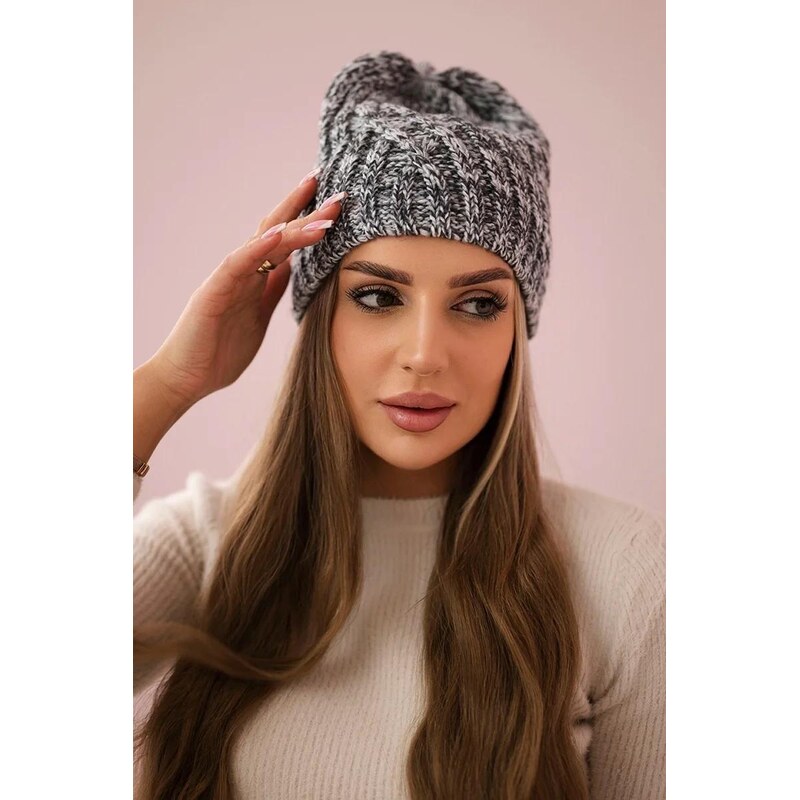 MladaModa Dámska čiapka Merry K225 šedá+grafitová 36491704