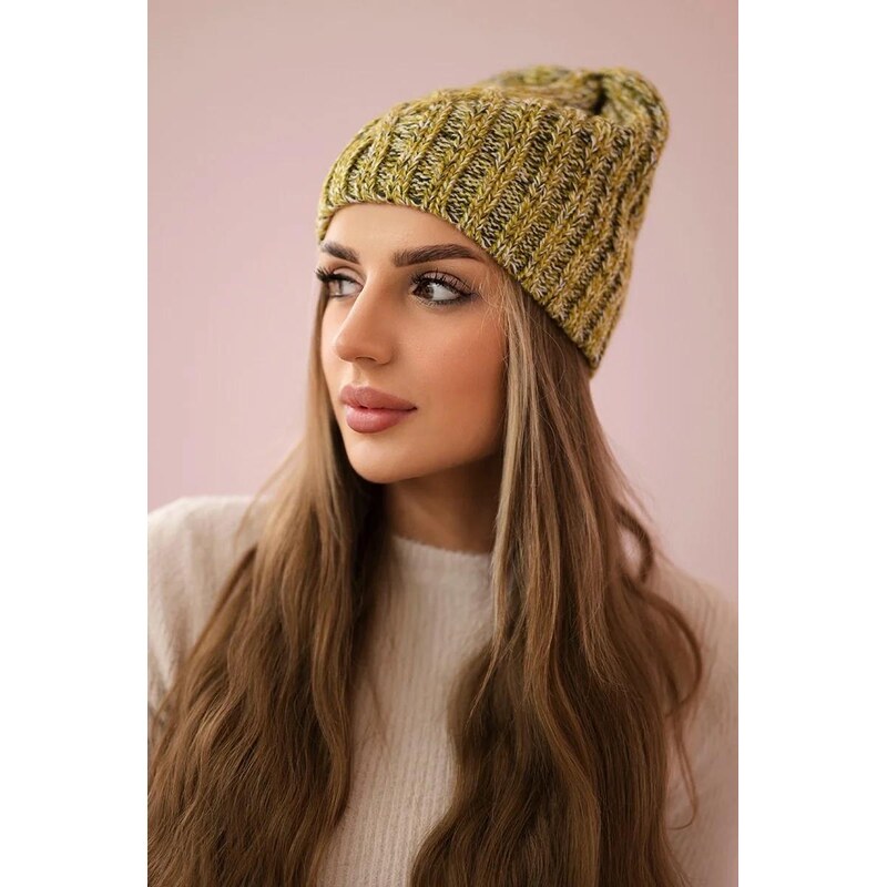 MladaModa Dámska čiapka Merry K225 farba kiwi+khaki 36491705