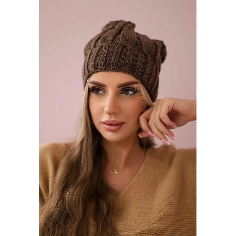 MladaModa Dámska čiapka Ivona K221 farba mocca 36492506
