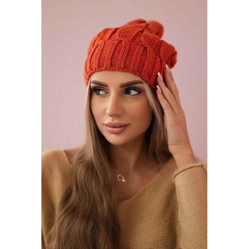 MladaModa Dámska čiapka Ivona K221 oranžová 36492508