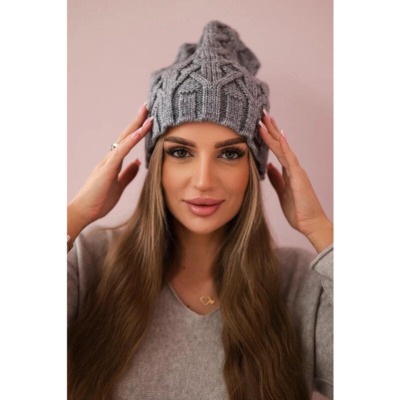 MladaModa Dámska čiapka Sonia K201 šedá 36430870