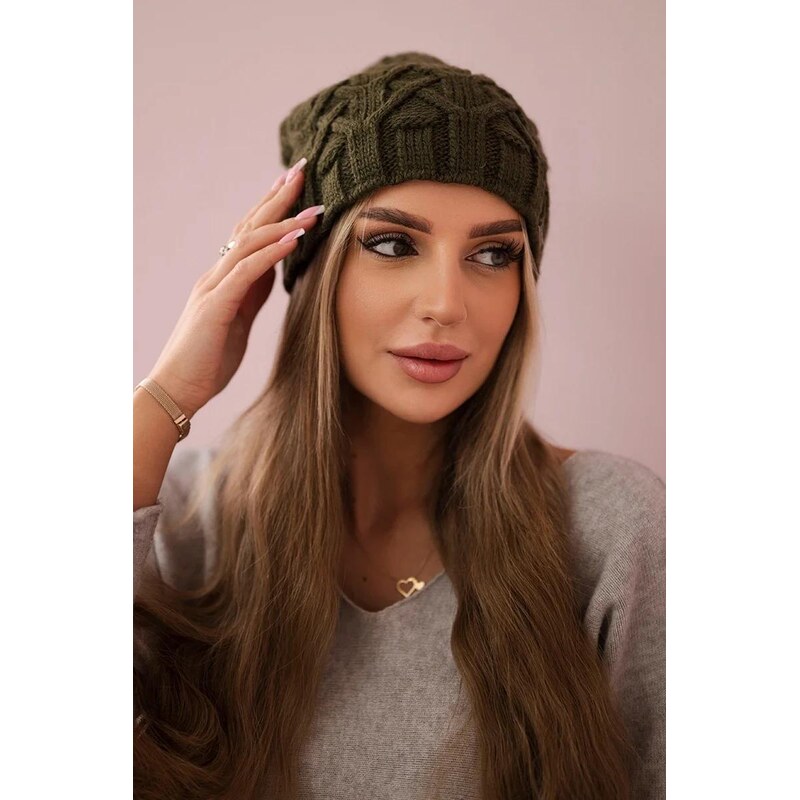 MladaModa Dámska čiapka Sonia K201 farba khaki 36430874