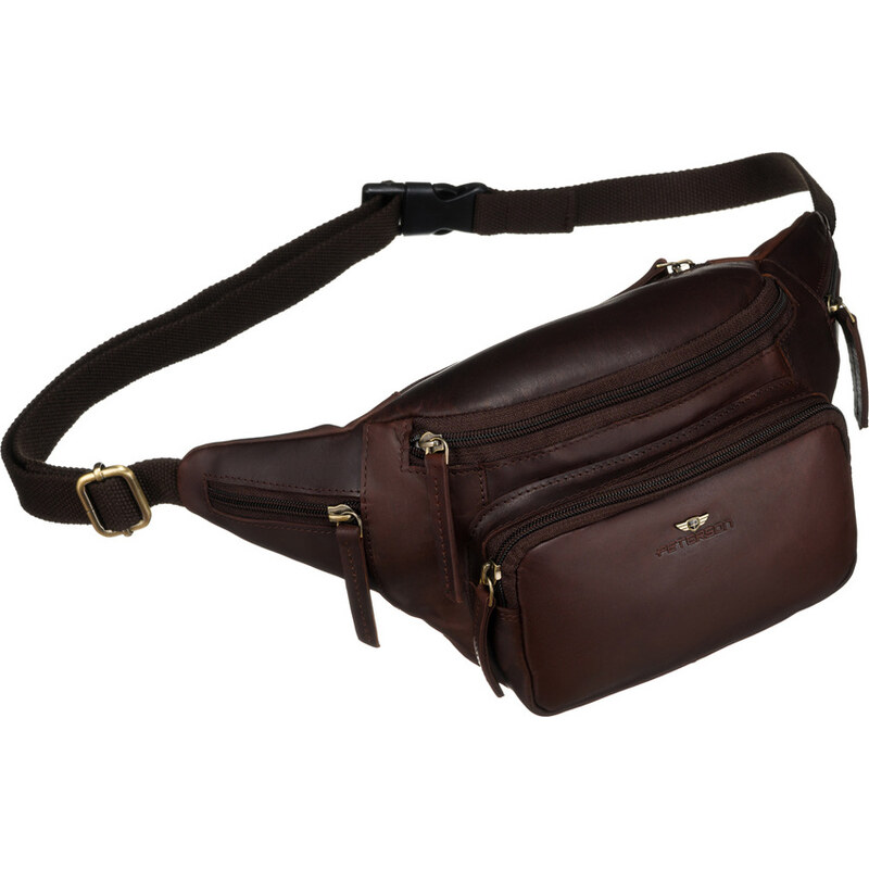 Peterson Klasická tmavohnedá kožená pánska ľadvinka PTN BP001-OPU 60680010