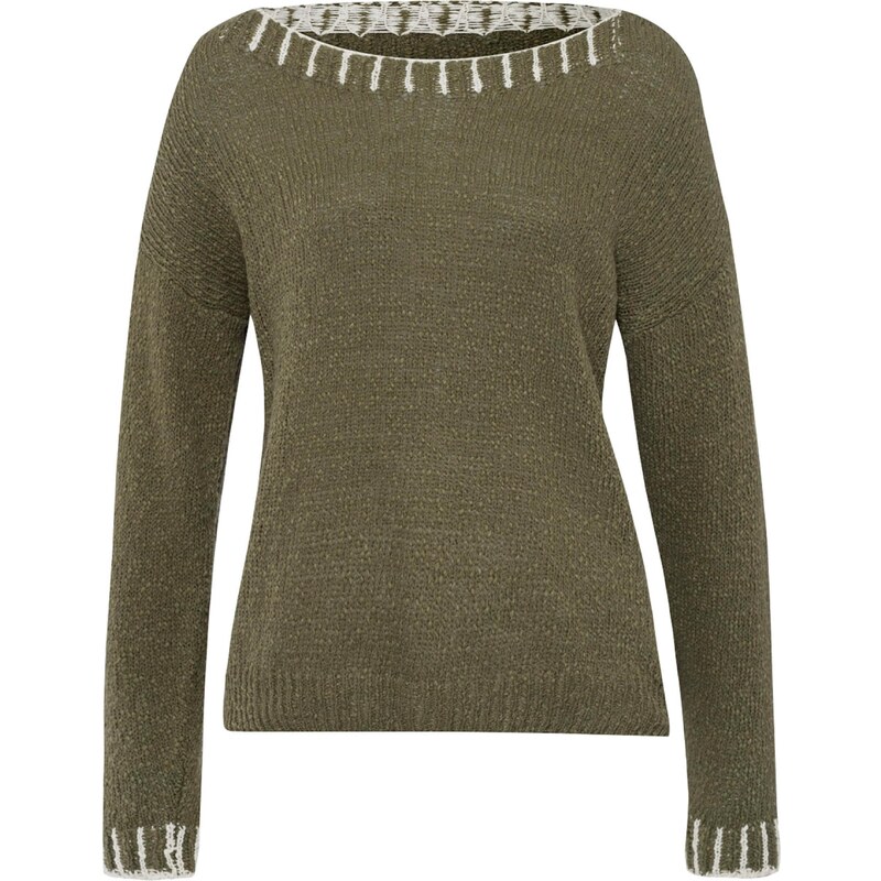 heine Sveter olivová / šedobiela 62477418