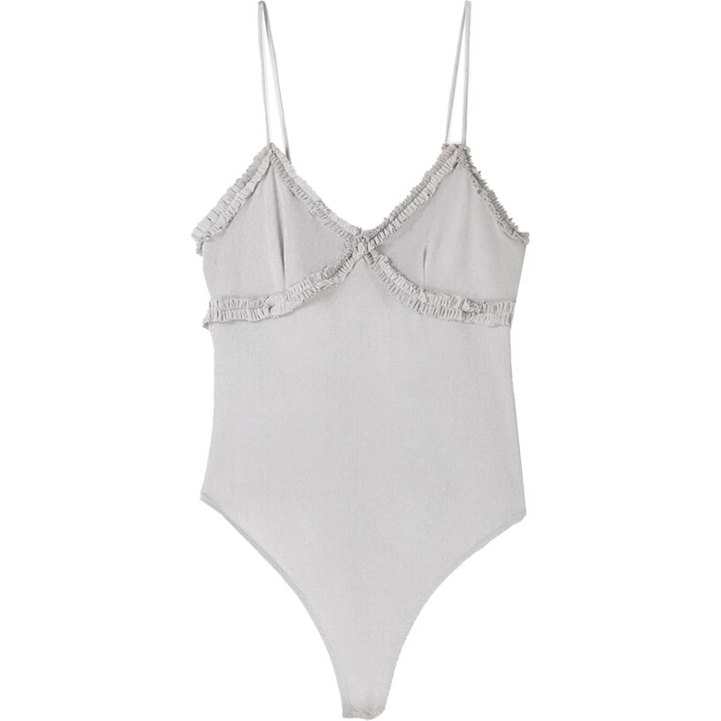 Bershka Košeľové body strieborná 63149962