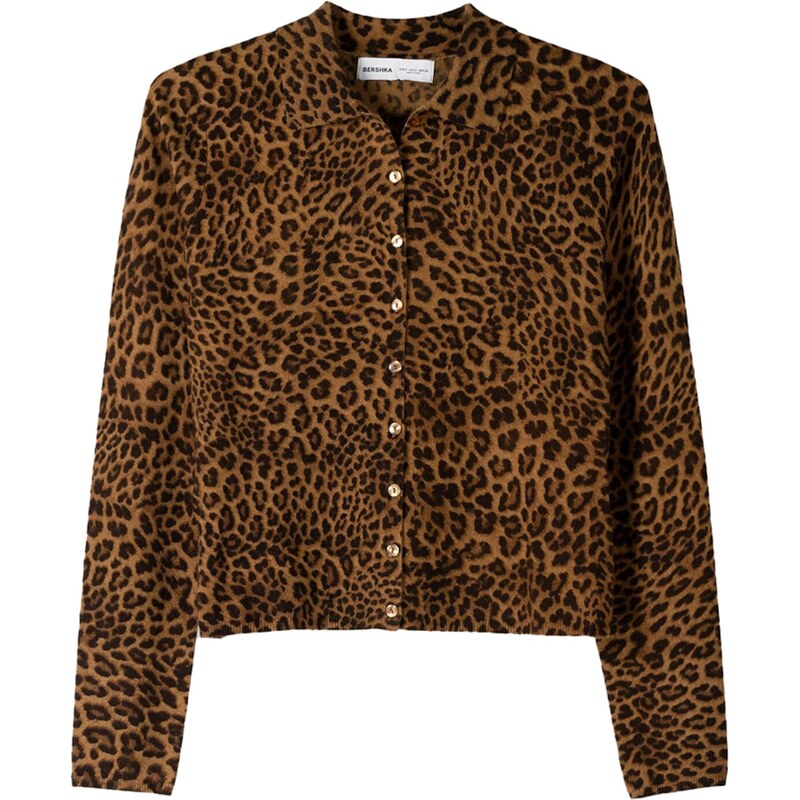 Bershka Tepláková bunda hnedá / pueblo 63149966