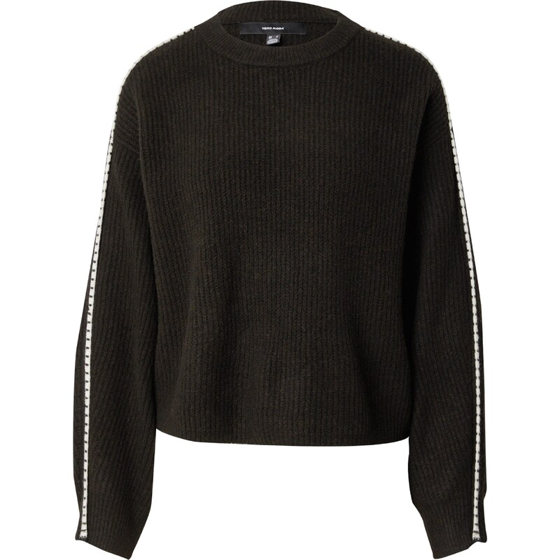 VERO MODA Sveter VMZora čokoládová / biela 63150086