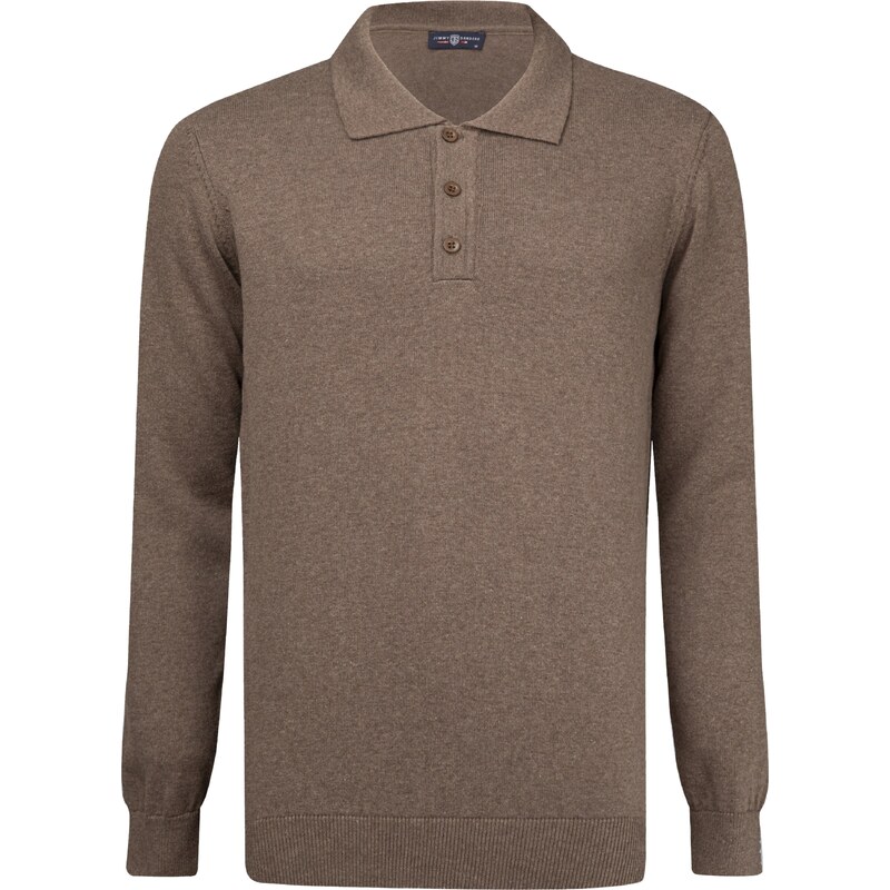 Jimmy Sanders Sveter hnedá / tmavošedá 60681323