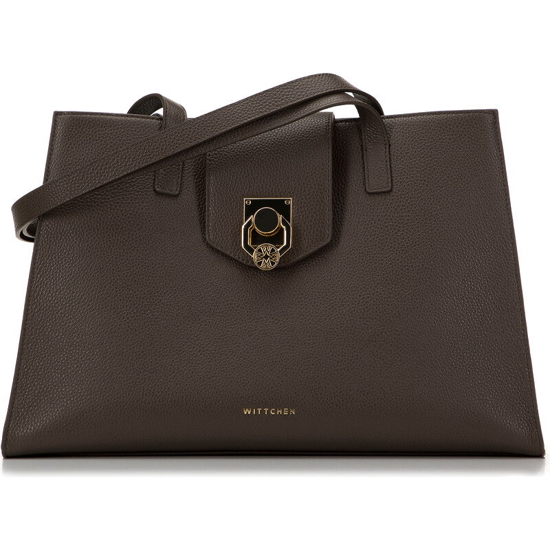 Wittchen Kožená shopperka s ozdobnou prackou taupe 66066968