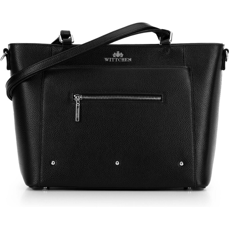 Čierno-strieborná dámska shopper kabelka Wittchen 100-4E-607-1S 66066268