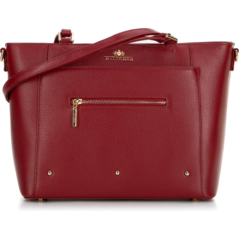 Wittchen Dámska shopper kabelka z kože s vreckami červená 100-4E-607-3 66066300