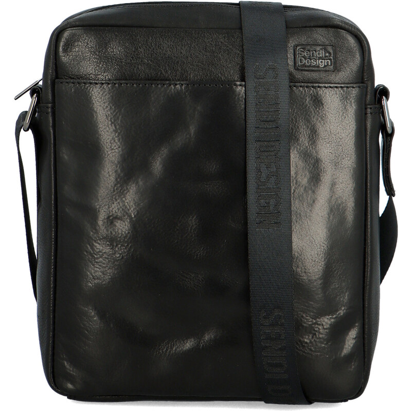 Pánska kožená crossbody taška čierna - SendiDesign Bruno čierna 60700843