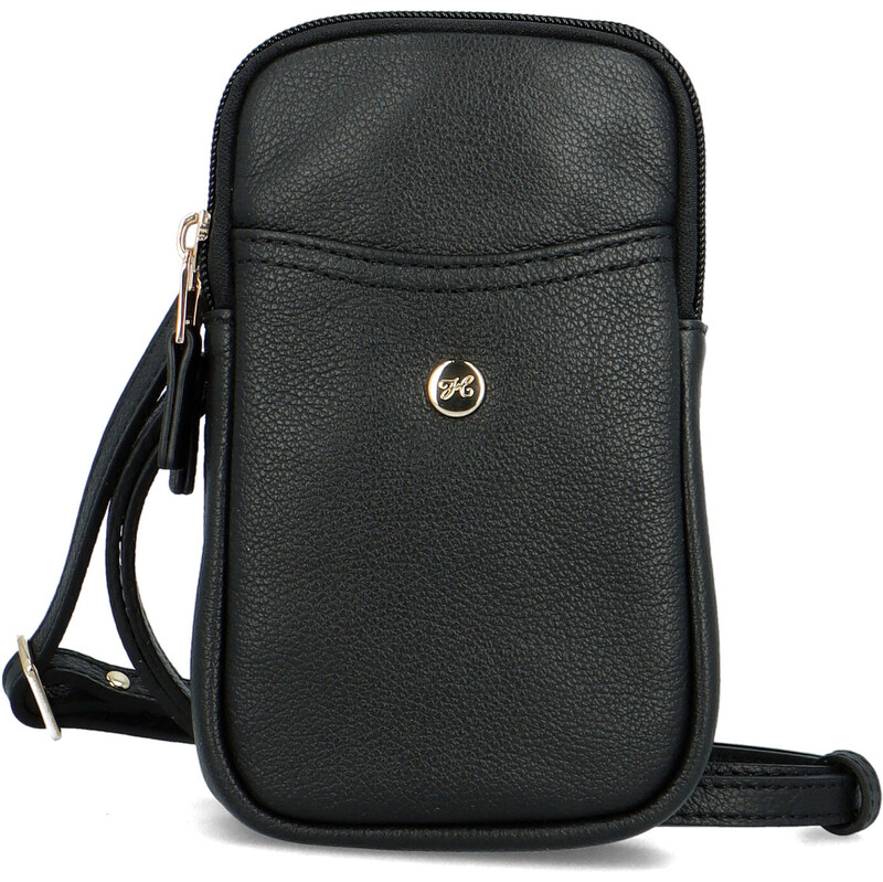 Malá dámska kožená crossbody kabelka čierna - Hexagona Liviera čierna 60700847