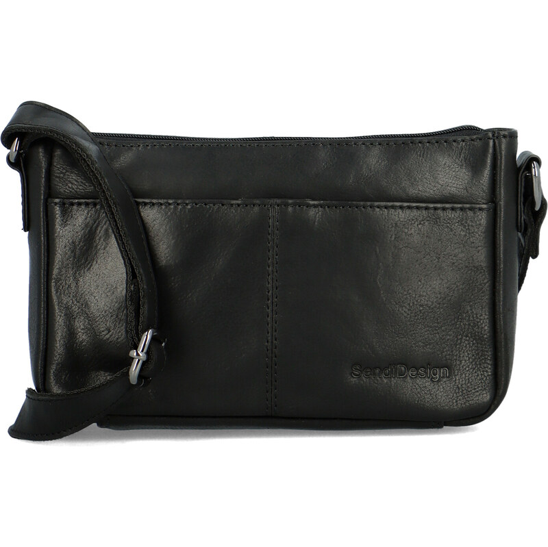 Dámska kožená kabelka cez rameno čierna - SendiDesign Kristany čierna 60700850
