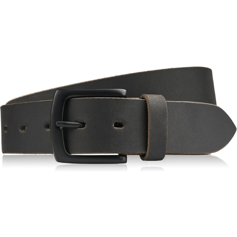 PAOLO PERUZZI Pánsky čierny kožený opasok vintage s klasickou čiernou 60697757