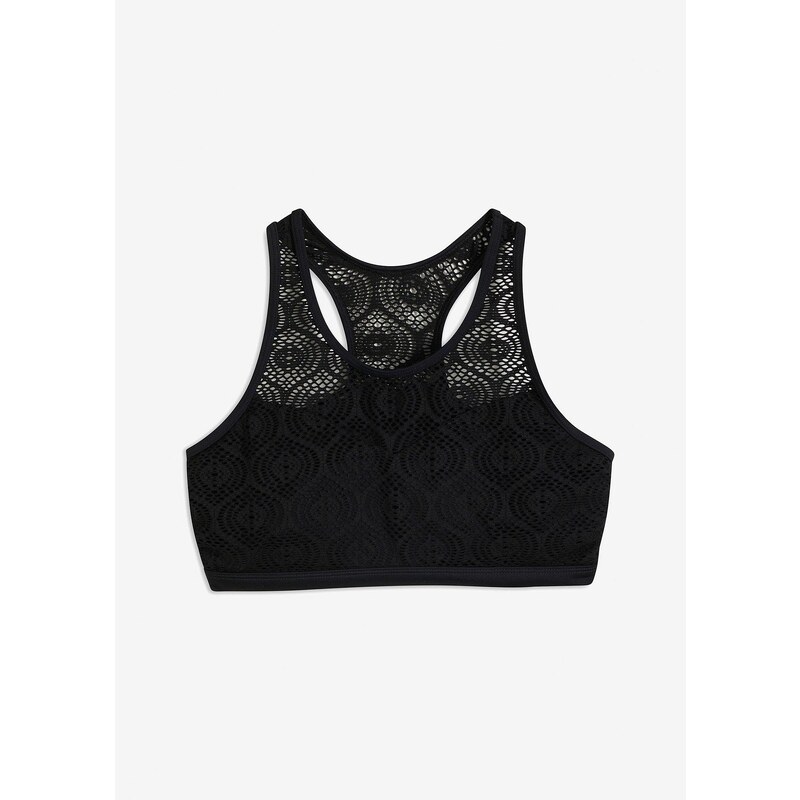 bonprix Bikinová podprsenka s čipkou, farba čierna 44849245