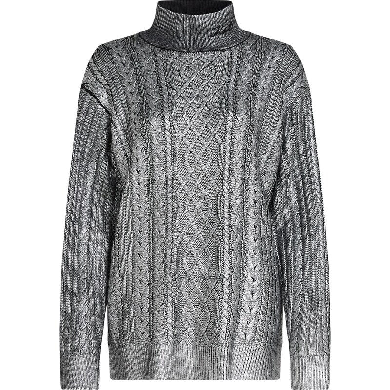 Karl Lagerfeld Sveter striebornosivá 60868414