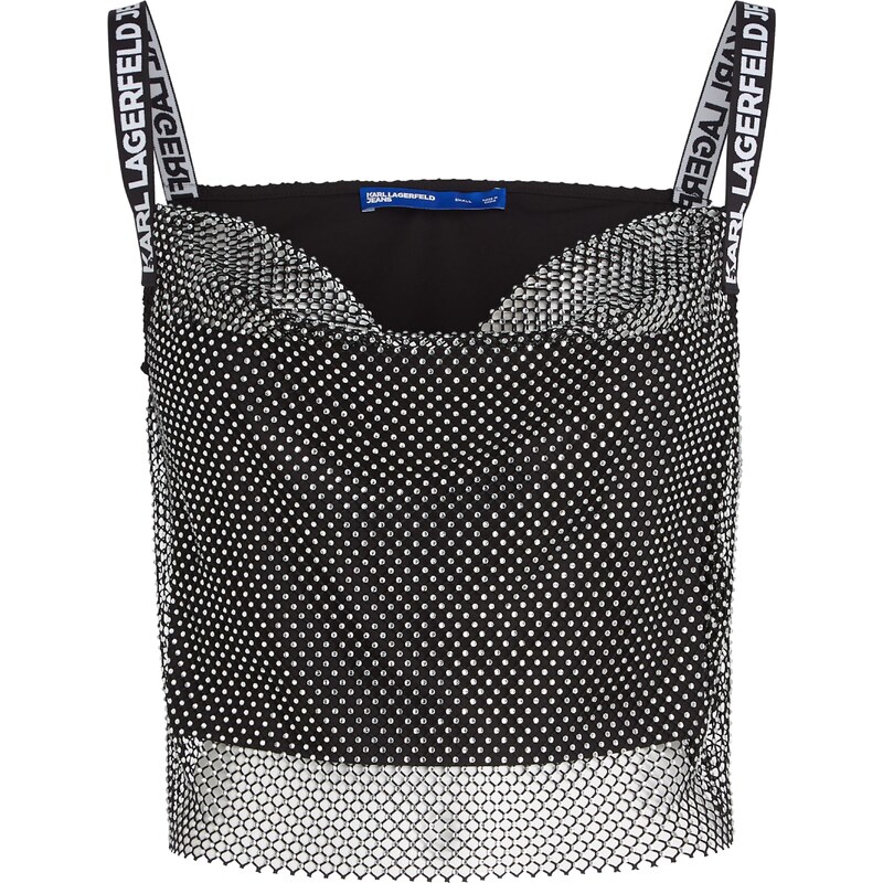 KARL LAGERFELD JEANS Top KETTENHEMD striebornosivá / čierna 62661222