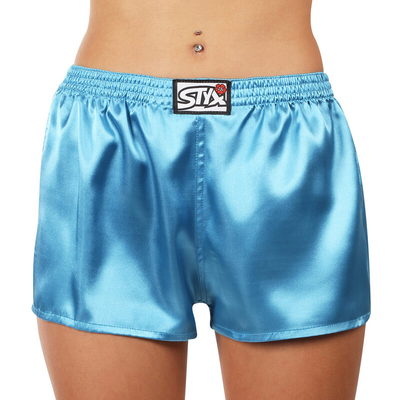 Dámske trenky Styx klasická guma saténové modré (L967) 29021280