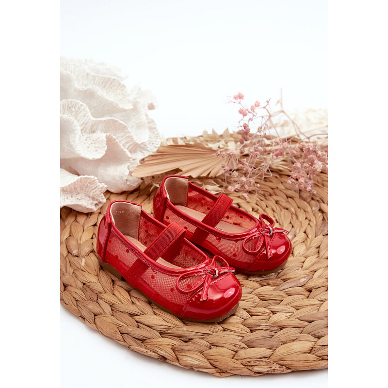 Boto FR1 Detské baletky s červenou mašľou Jellema 60728436