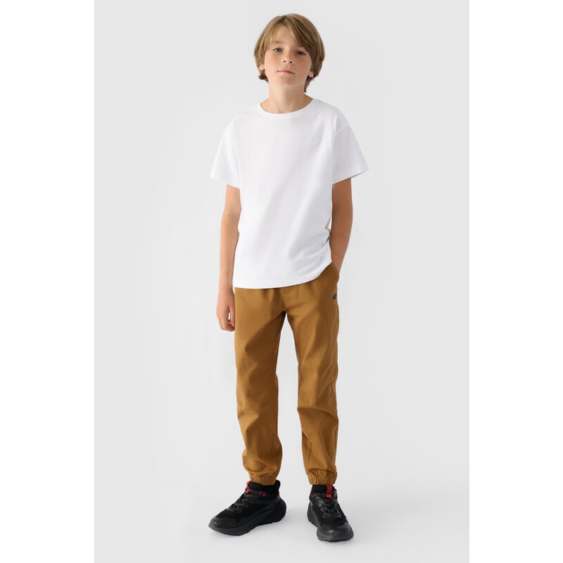 E-shop Chlapčenské Jogger Casual Nohavice Hladké 4F Khaki 4FJWMM00TTR