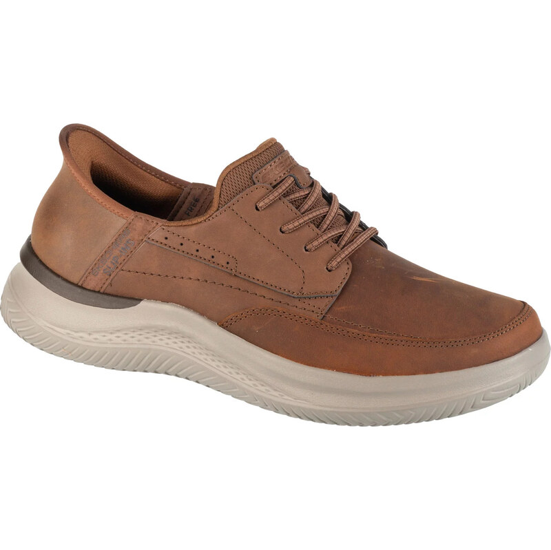 Hnedé pánske kožené tenisky Skechers Slip-Ins: Rory 205211-CDB 60739967