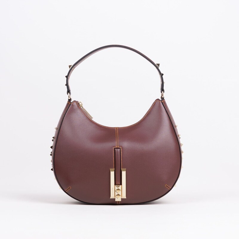 Kožená kabelka CROMIA Micol gaštanová 60677022