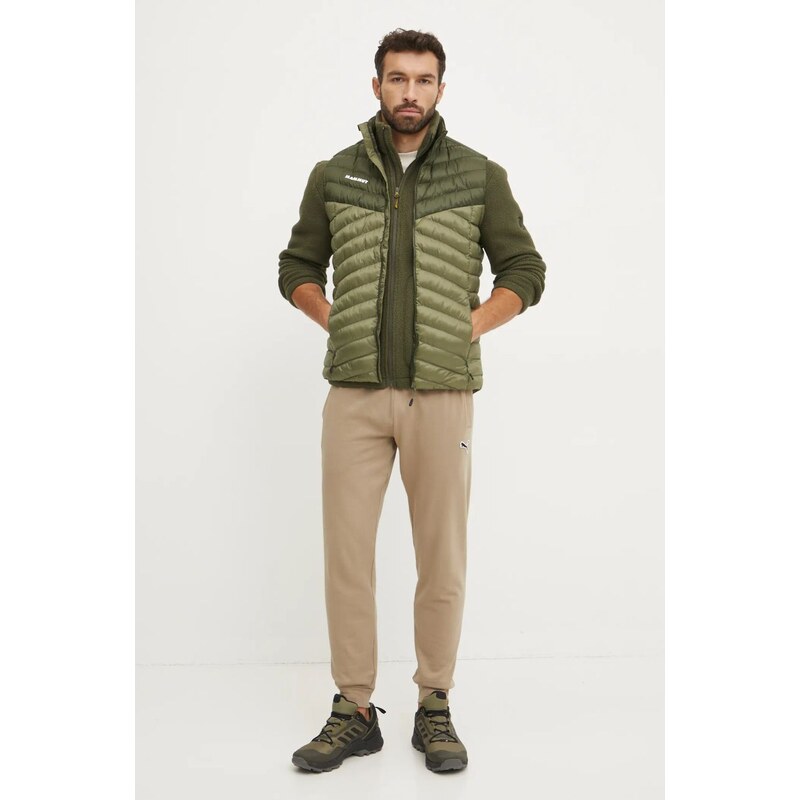 Športová mikina Mammut Falera zelená farba, jednofarebná, 1014.05820