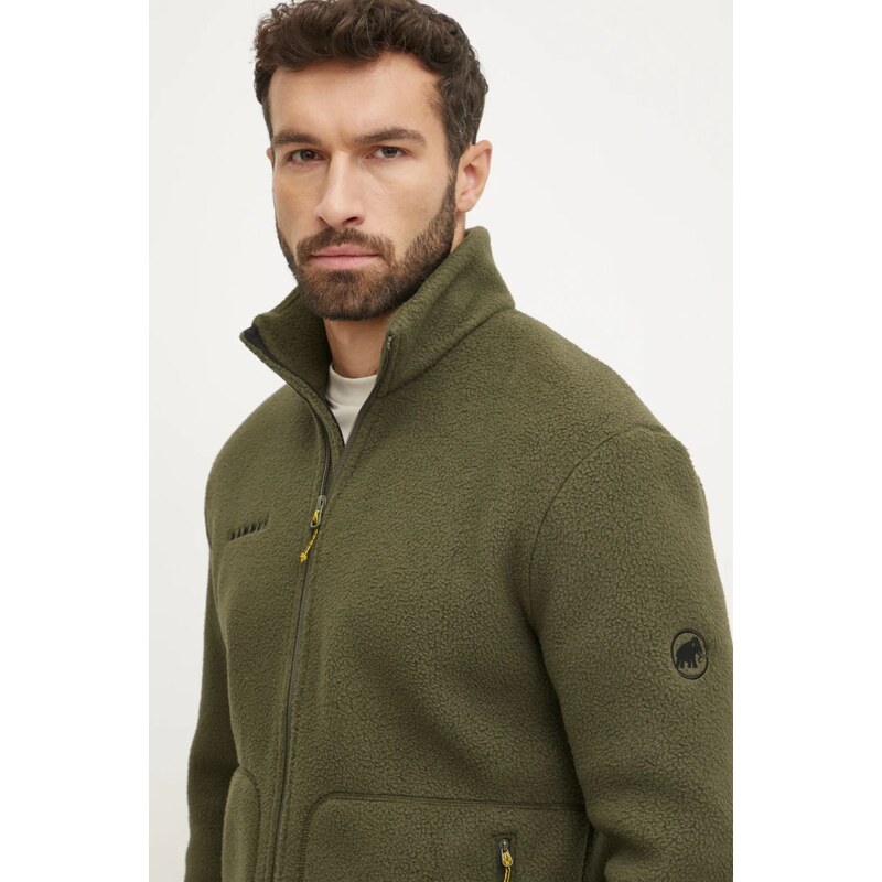 Športová mikina Mammut Falera zelená farba, jednofarebná, 1014.05820