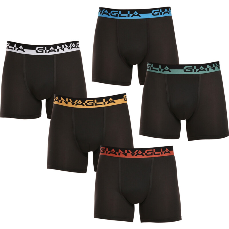 5PACK pánske boxerky Gianvaglia čierne (GVG-5008) 46698666