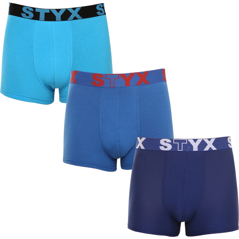 3PACK pánske boxerky Styx športová guma modré (3G96789) 39176788