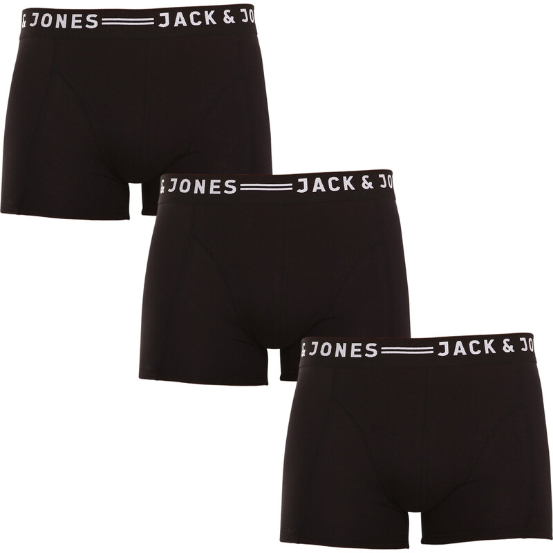 3PACK pánske boxerky Jack and Jones čierne (12081832 - black/black) 26067145