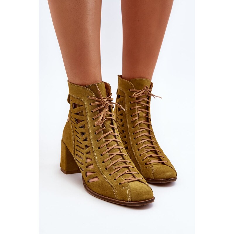 Semišové Čipkované Topánky Maciejka 60755009
