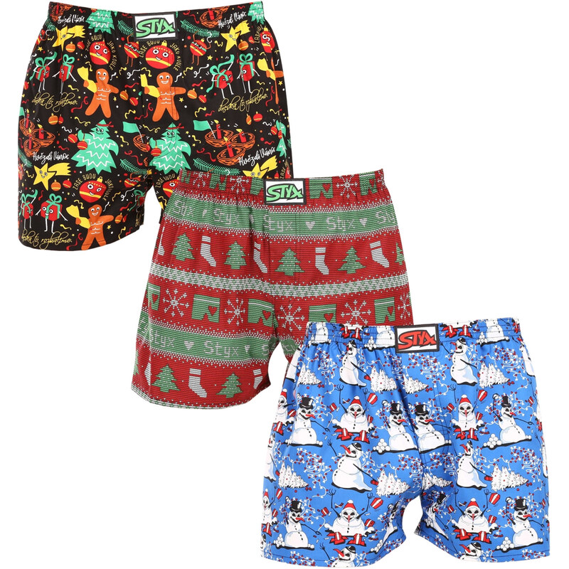 3PACK pánske trenky Styx art klasická guma viacfarebné (3A16814) 60759297
