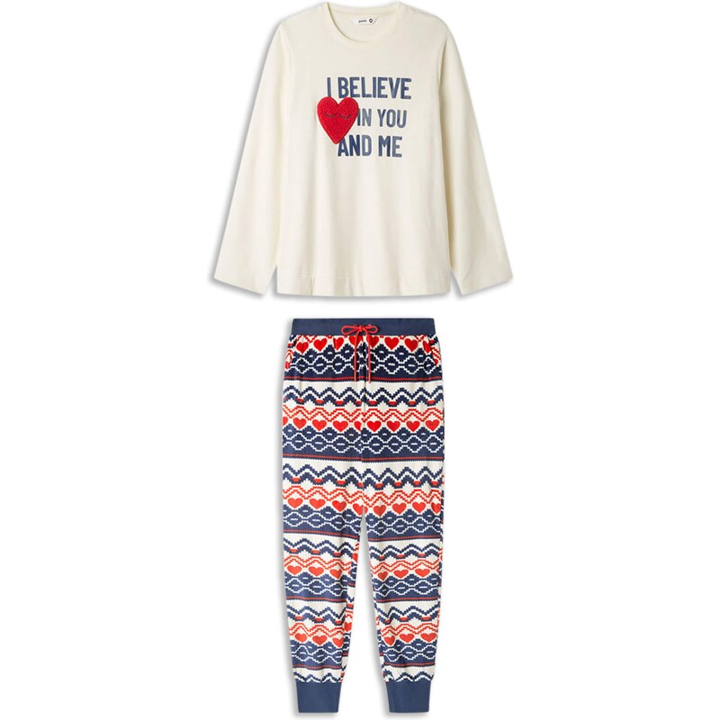 Gisela Pyžamo Set šedobiela 60951620