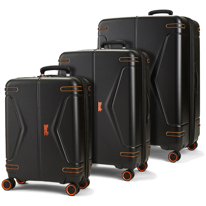 Sada cestovných kufrov ROCK TR-0251/3 ABS - čierna 64732664