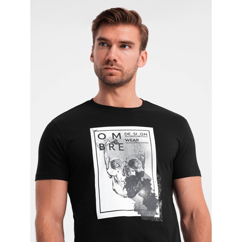 Ombre Mens cotton skull shirt - black 64785723