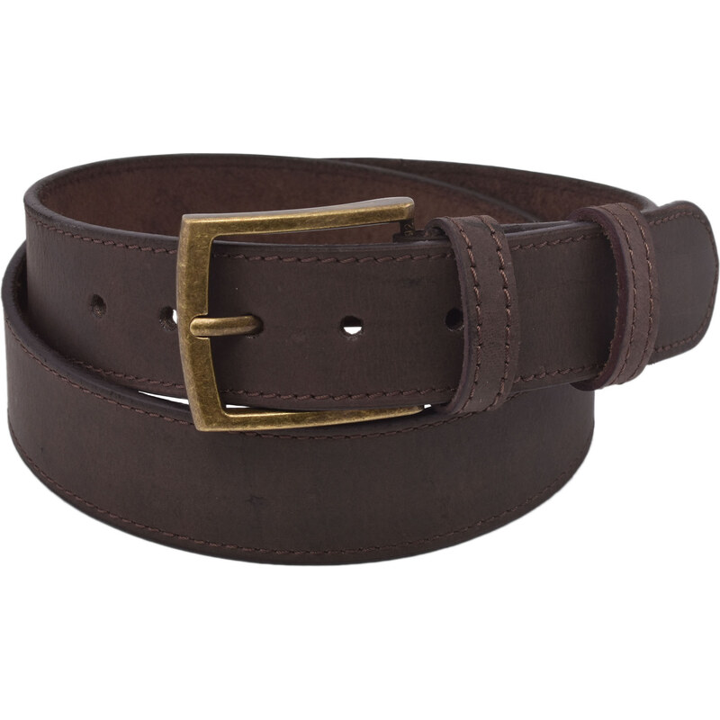 Mercucio Pánsky kožený opasok 747-40-36 tmavohnedý hunter šitý pracka 64508243